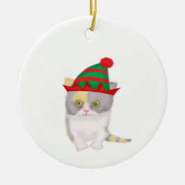 Katie kitten gepersonaliseerde kerstboomversiering keramisch ornament