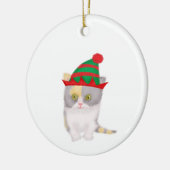 Katie kitten gepersonaliseerde kerstboomversiering keramisch ornament (Links)