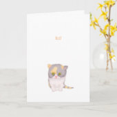 Katie kitten kleine hallo kaart (Gele Bloem)