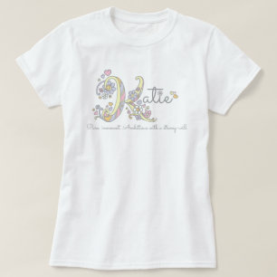 Katie meiden naam betekent K monogram harten T-shirt
