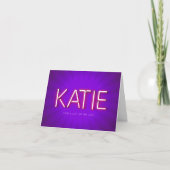 Katie naam in gloeiende neonverlichting kaart (Voorkant)