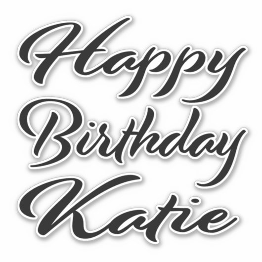 Katie Name Vorname black Sticker Geburtstag (Voorkant)