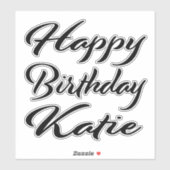 Katie Name Vorname black Sticker Geburtstag (Vel)