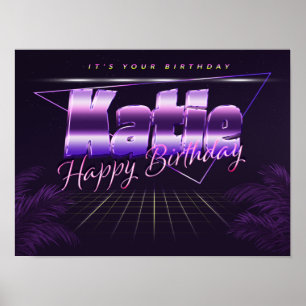 Katie Name Vorname retro Poster Geburtstag