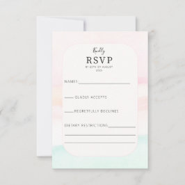 Katie - Pastel aquarel bruiloft RSVP Kaartje