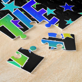 "KATIE" voornaam, geun "HAPPY BIRTHDAY" Legpuzzel (Zijkant)