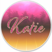 Katie Vorname Name golden pink Aufkleber Sticker (Voorkant)