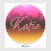 Katie Vorname Name golden pink Aufkleber Sticker (Vel)