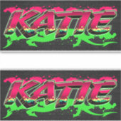 Katie Vorname Name Graffiti Aufkleber Sticker (Voorkant)