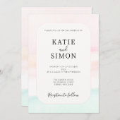 Katie - Watercolor Pastel Wedding Invitation Kaart (Voorkant / Achterkant)