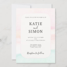 Katie - Watercolor Pastel Wedding Invitation