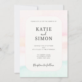Katie - Watercolor Pastel Wedding Invitation Kaart
