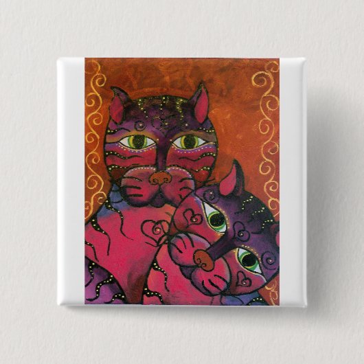 KatieKats Vierkante Button 5,1 Cm (Voorkant)