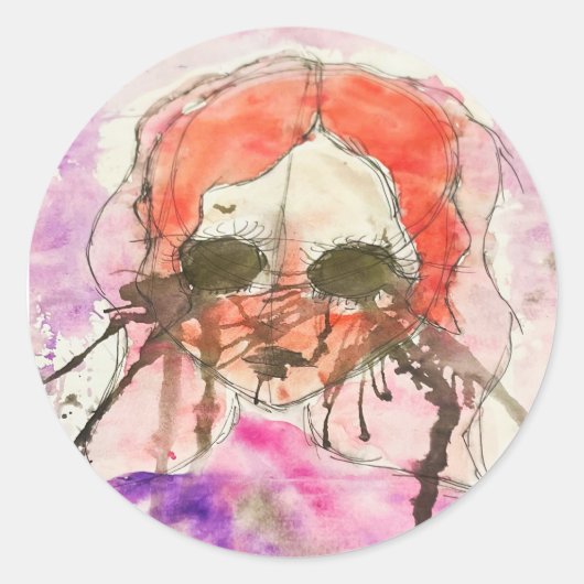 Katie's artwork #2 - Ronde Sticker (Voorkant)