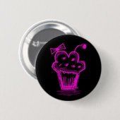 Katiezakje cupcake roze ronde button 5,7 cm (Voorkant /achterkant)