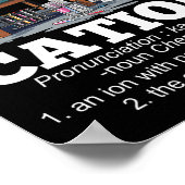 Kation Chemie Humor Wetenschap Docent Cat Pun Fun Poster (Hoek)