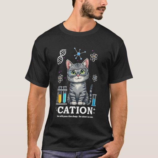 Kation Kat Chemist Grappige Wetenschap Meme Katten T-shirt (Voorkant)