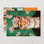 katje Frida met bloemen Briefkaart (Voorkant / Achterkant)