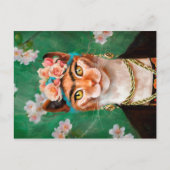 katje Frida met bloemen Briefkaart (Voorkant)