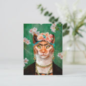 katje Frida met bloemen Briefkaart (Staand voorkant)