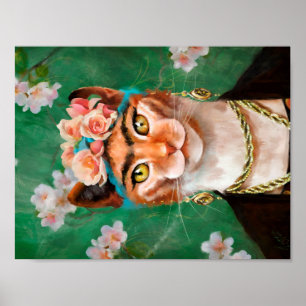 katje Frida met bloemen Poster