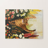 katje in de bloeiende tuinlijke Waterverf Legpuzzel (Horizontaal)