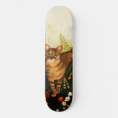 katje in de bloeiende tuinlijke Waterverf Persoonlijk Skateboard (Voorkant)