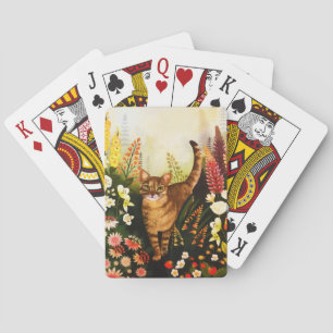 katje in de bloeiende tuinlijke Waterverf Pokerkaarten