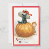  katje in een Pet halloween Kaart (Voorkant)