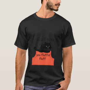 Katje Kat Pluis Jou Jou Pluizige Pluis Zwarte Po T-shirt