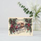 Katje Kerstkat Briefkaart (Staand voorkant)