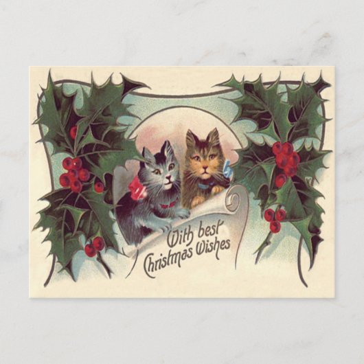 Katje Kerstkat Briefkaart (Voorkant)