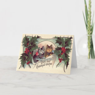 Katje Kerstmis Hulst Feestdagen Kaart
