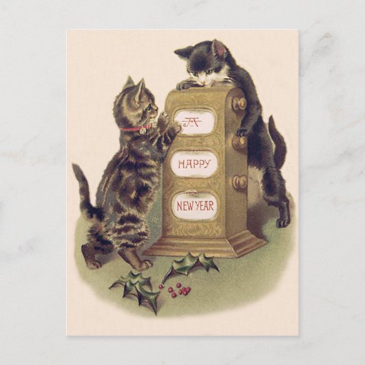 Katje Kitten Kalender Kerstmis Feestdagenkaart (Voorkant)