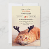 katje met een kerstrendierlijk pet kaart (Voorkant)