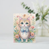 Katje Pastel Lintje Wilde Bloemen  Briefkaart (Staand voorkant)