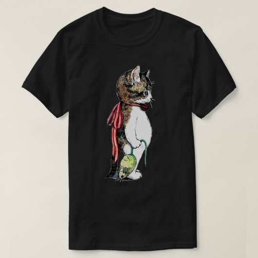 katje vangt een grappige kattenliefhebber t-shirt (Design voorkant)
