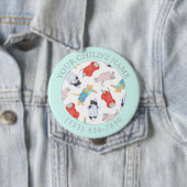 KATJES PYJAMA Kinder ID knop - Aqua Ronde Button 4,0 Cm (In situ)