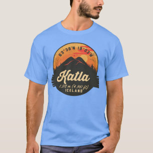 Katla vulkaan IJsland Retro zonsondergang Wandelen T-shirt