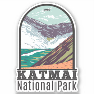 Katmai Nationaal Park Alaska Vintage Sticker