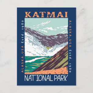 Katmai Nationaal Park Alaska Vintage Vervuild Briefkaart