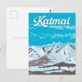 Katmai Nationaal Park Illustratie Reizen Kunst Ret Briefkaart (Voorkant / Achterkant)