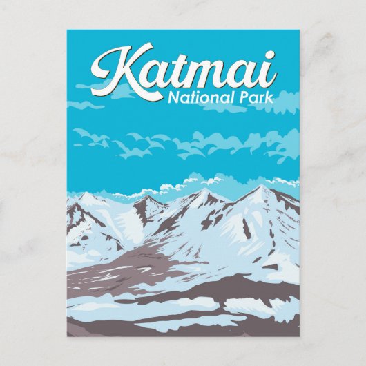 Katmai Nationaal Park Illustratie Reizen Kunst Ret Briefkaart (Voorkant)