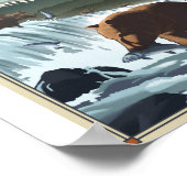 Katmai Nationaal Park Litho Kunstwerk Poster (Hoek)