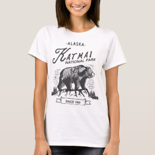 Katmai Nationaal Park Retro Beer Alaska T-shirt