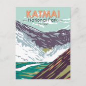 Katmai Nationaal Park Tienduizend roken  Briefkaart (Voorkant)