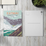 Katmai Nationaal Park Tienduizend roken  Briefkaart<br><div class="desc">Katmai vectorkunstwerk ontwerp. De vallei van de Tienduizenden roken is een gebied van lavesprongen en as gevormd door een enorme vulkaanuitbarsting</div>
