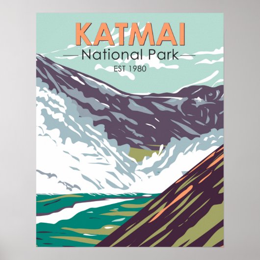 Katmai Nationaal Park Tienduizend roken  Poster (Voorkant)