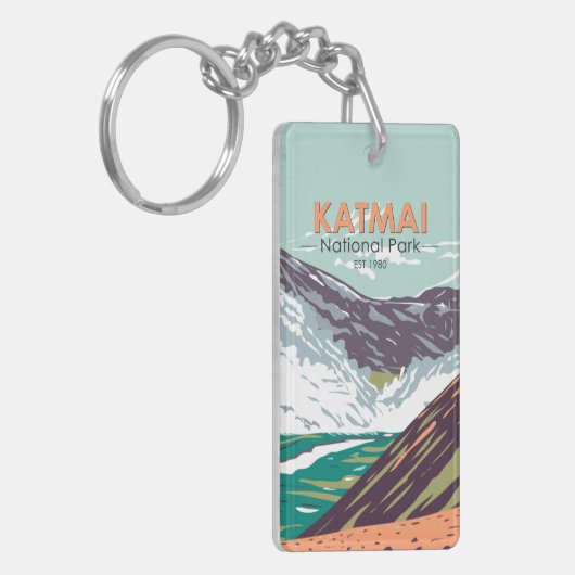 Katmai Nationaal Park Tienduizend roken  Sleutelhanger (Voorkant Links)