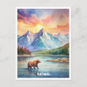 Katmai Nationaal Park Waterverf Schilderij Briefkaart (Voorkant)